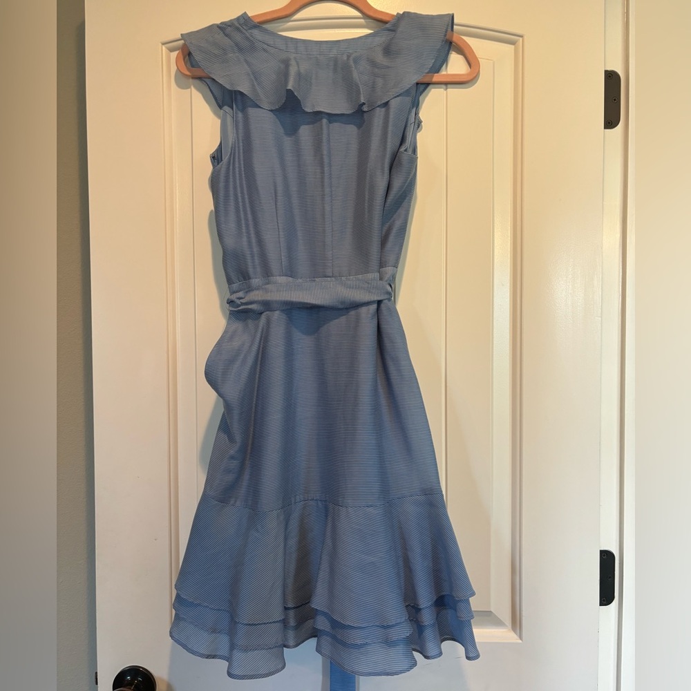 Blue ruffle wrap dress - Picture 4 of 4